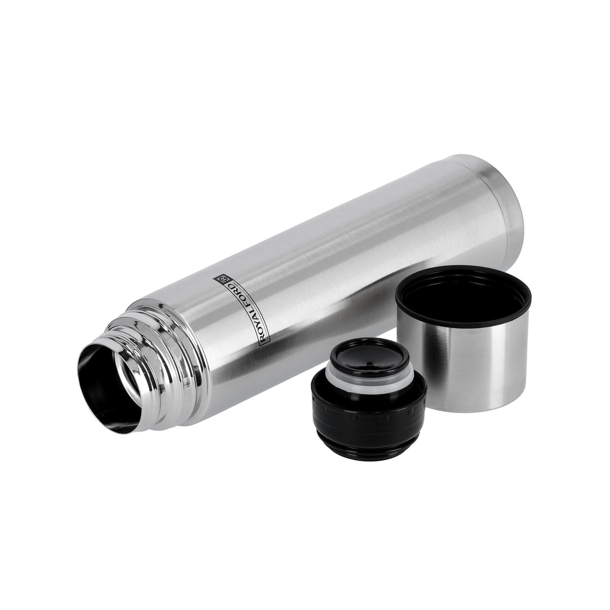 Royalford 1L Double-Wall Vacuum Flask - 304 Stainless Steel Insulated Thermal Bottle with Leak-Proof Lid & Push-Button Pouring | RF9782