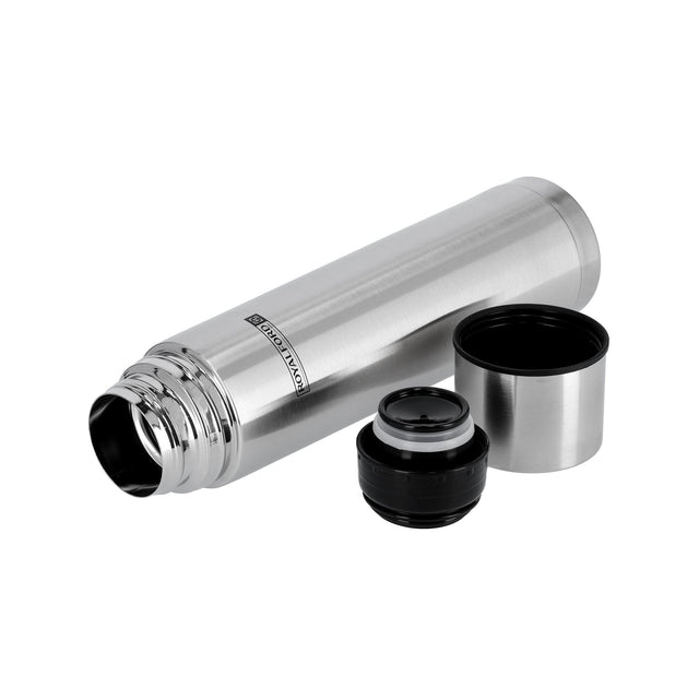 Royalford 1L Double-Wall Vacuum Flask - 304 Stainless Steel Insulated Thermal Bottle with Leak-Proof Lid & Push-Button Pouring | RF9782