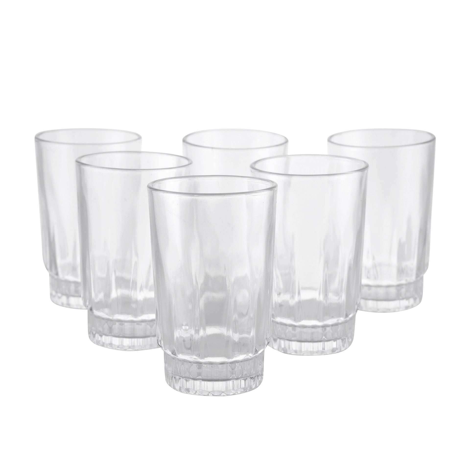 6 Pieces Glass Tumbler Set 256Ml /8.5Oz Premium Quality Glassware Durability And Elegance Clear
