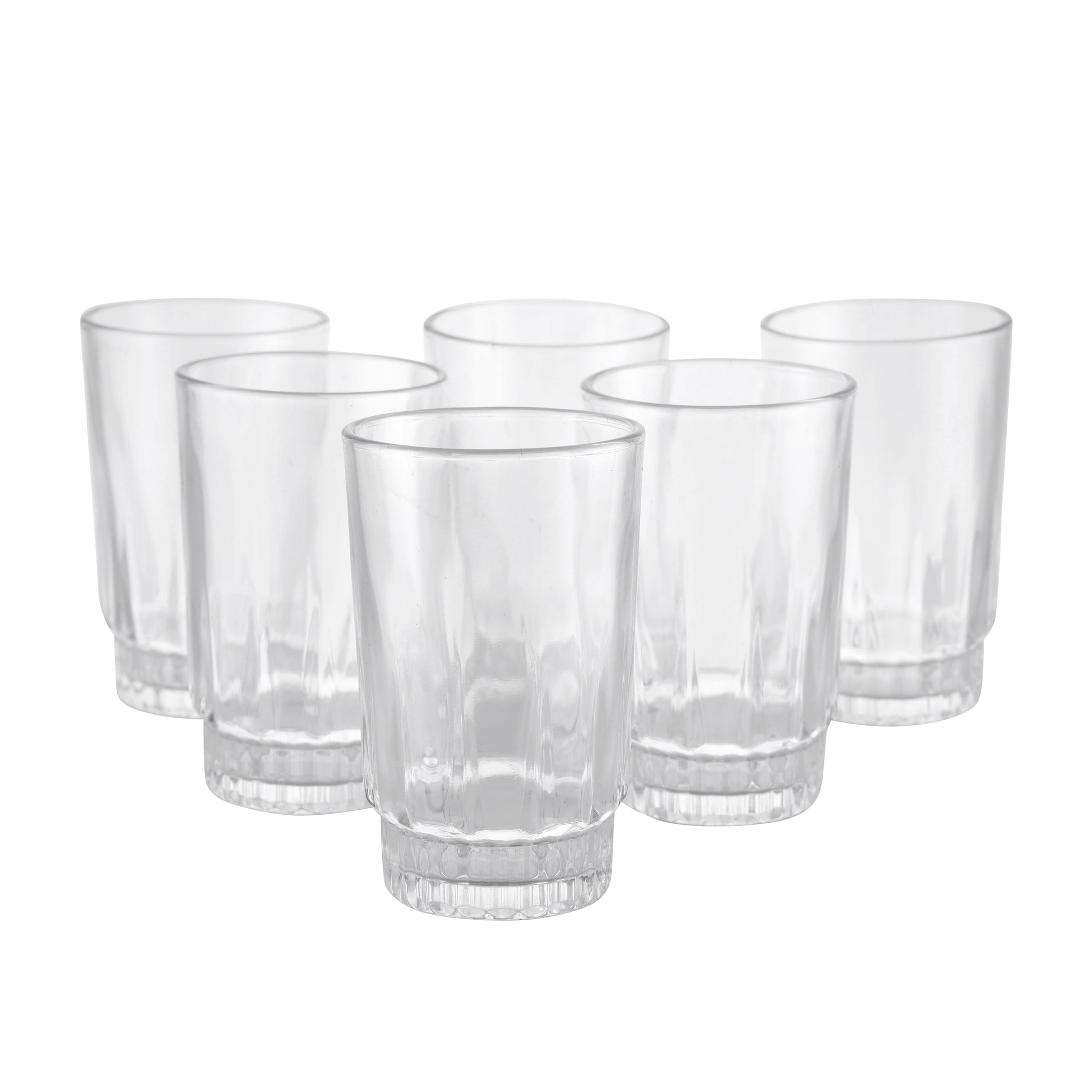 6 Pieces Glass Tumbler Set 256Ml /8.5Oz Premium Quality Glassware Durability And Elegance Clear
