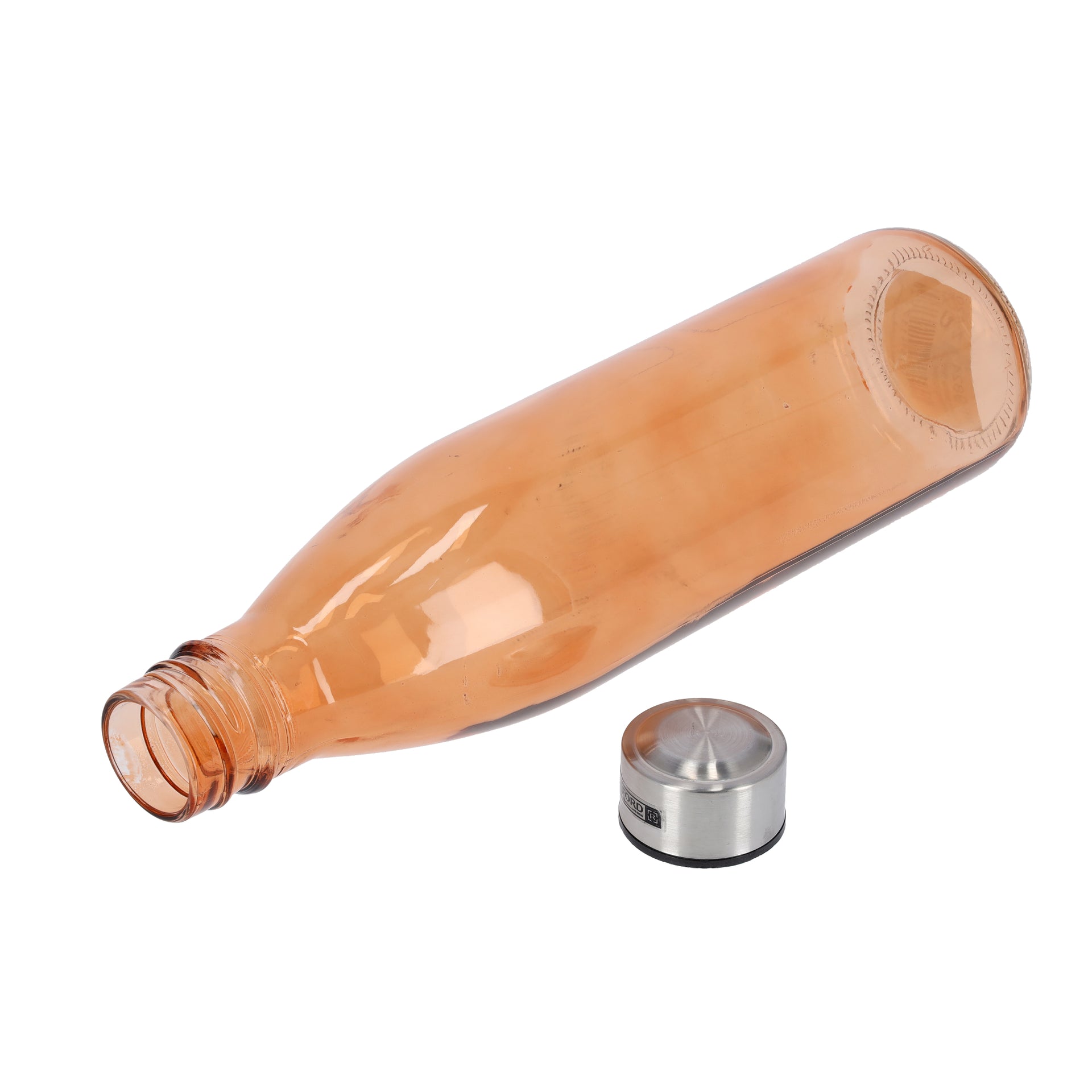Glass Water Bottle With Painting Brown/Silver/Black