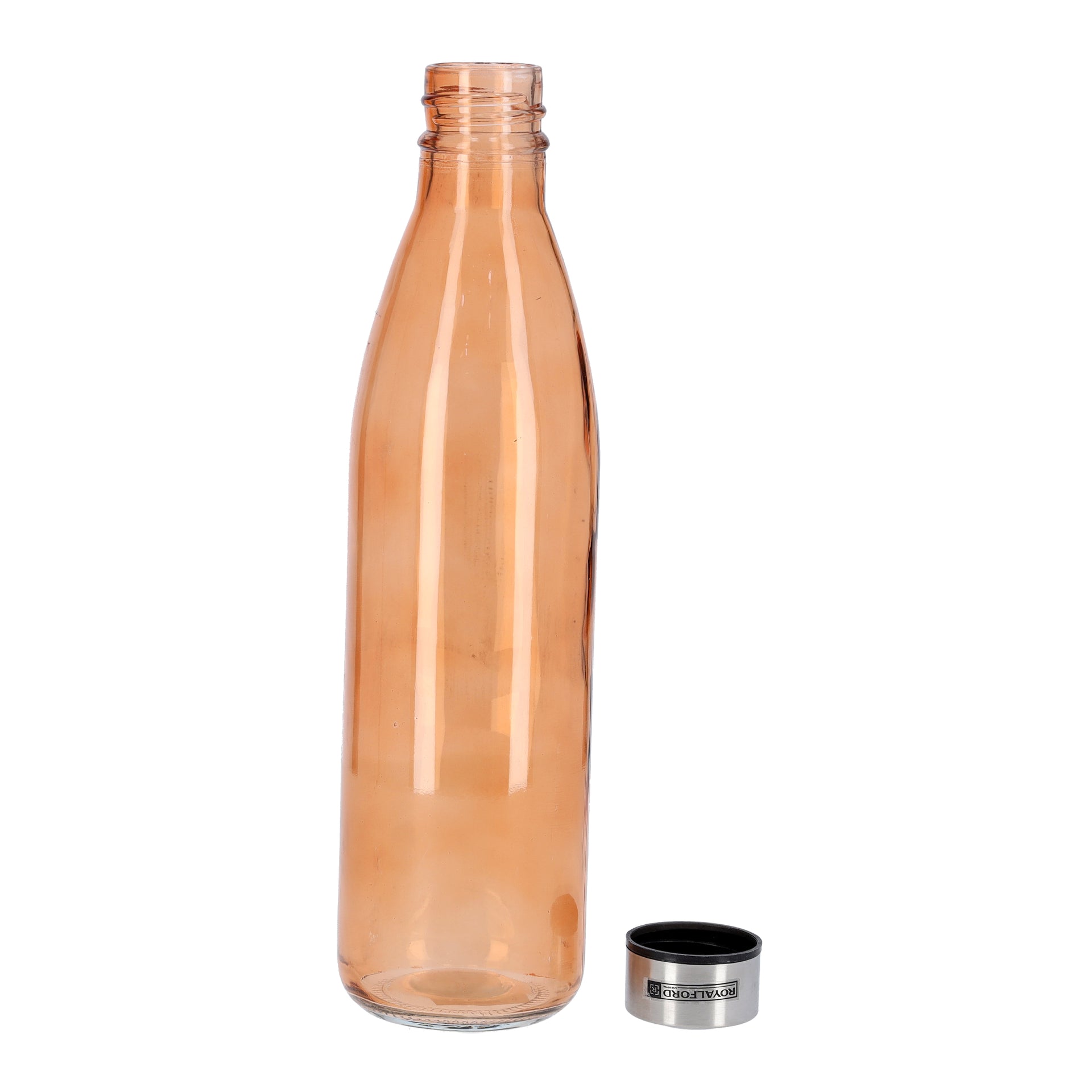 Glass Water Bottle With Painting Brown/Silver/Black