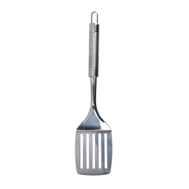 Stainless Steel Slotted Turner With Tube Handle Fish Slice Serving Spatula  RF9850 Silver 35x8x3.6cm