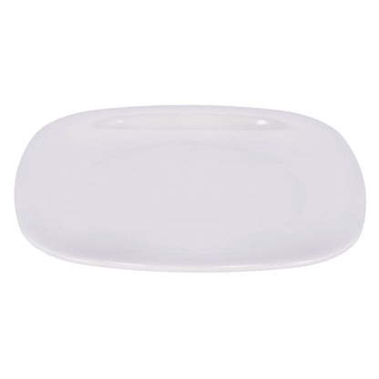 7.5" Opal Ware Square Plate | White Dessert & Serving Plate | Microwave & Dishwasher Safe Dinnerware | BPA-Free Plate for Snacks, Pasta, Salad & Desserts