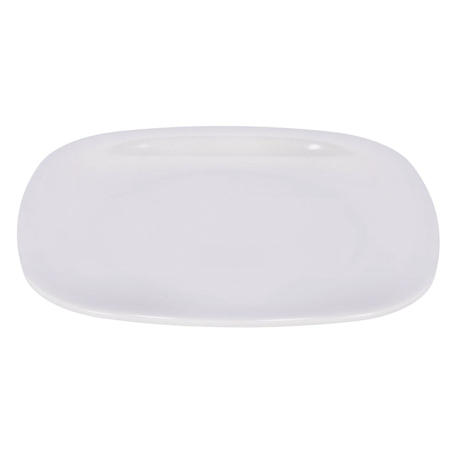 7.5" Opal Ware Square Plate | White Dessert & Serving Plate | Microwave & Dishwasher Safe Dinnerware | BPA-Free Plate for Snacks, Pasta, Salad & Desserts