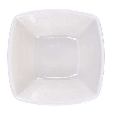 4" Melamine Square Bowl RF9861 | Lightweight, Break-Resistant Serving Bowl | White | 10 x 10 x 5 cm