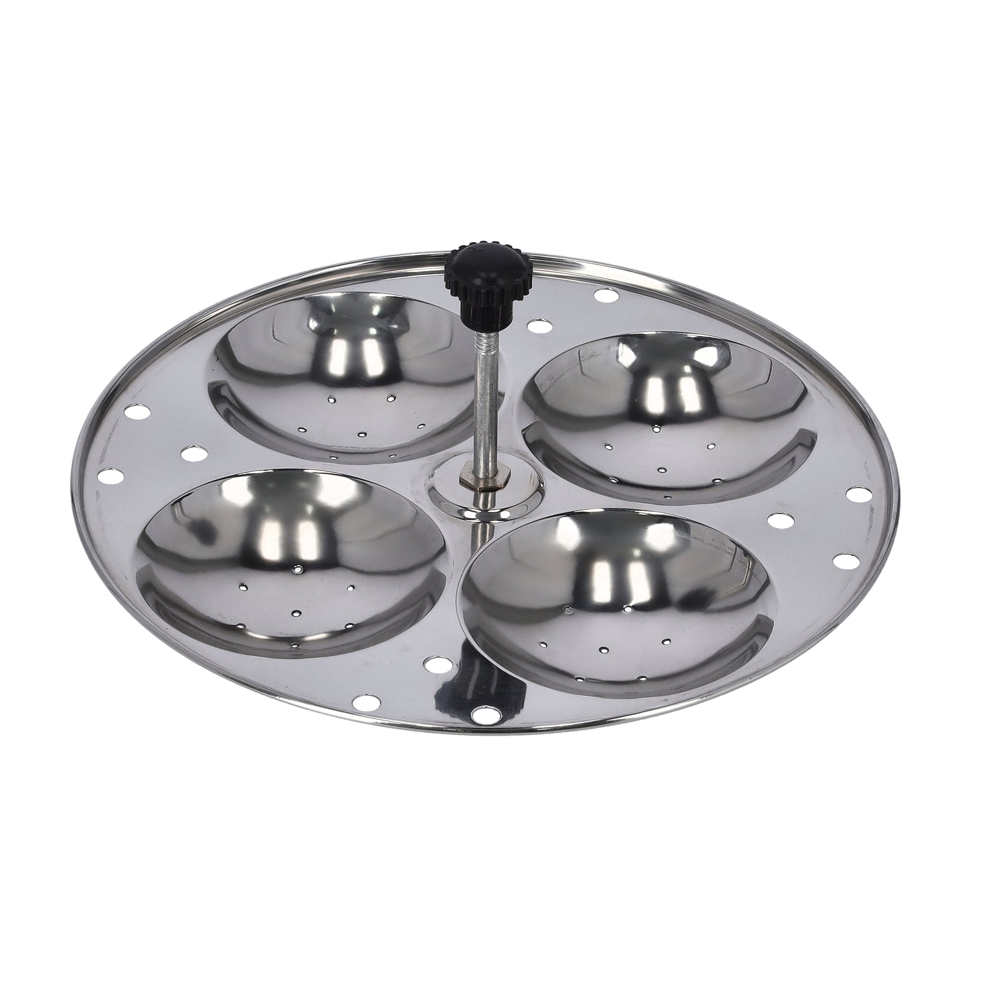 Stainless Steel Idly Stand, 3 Racks Makes 12 Idlis With Mini Hole Mechanism, 20.7 X 9.5 X 20.7 Cm, Made In India Silver 20.7cm
