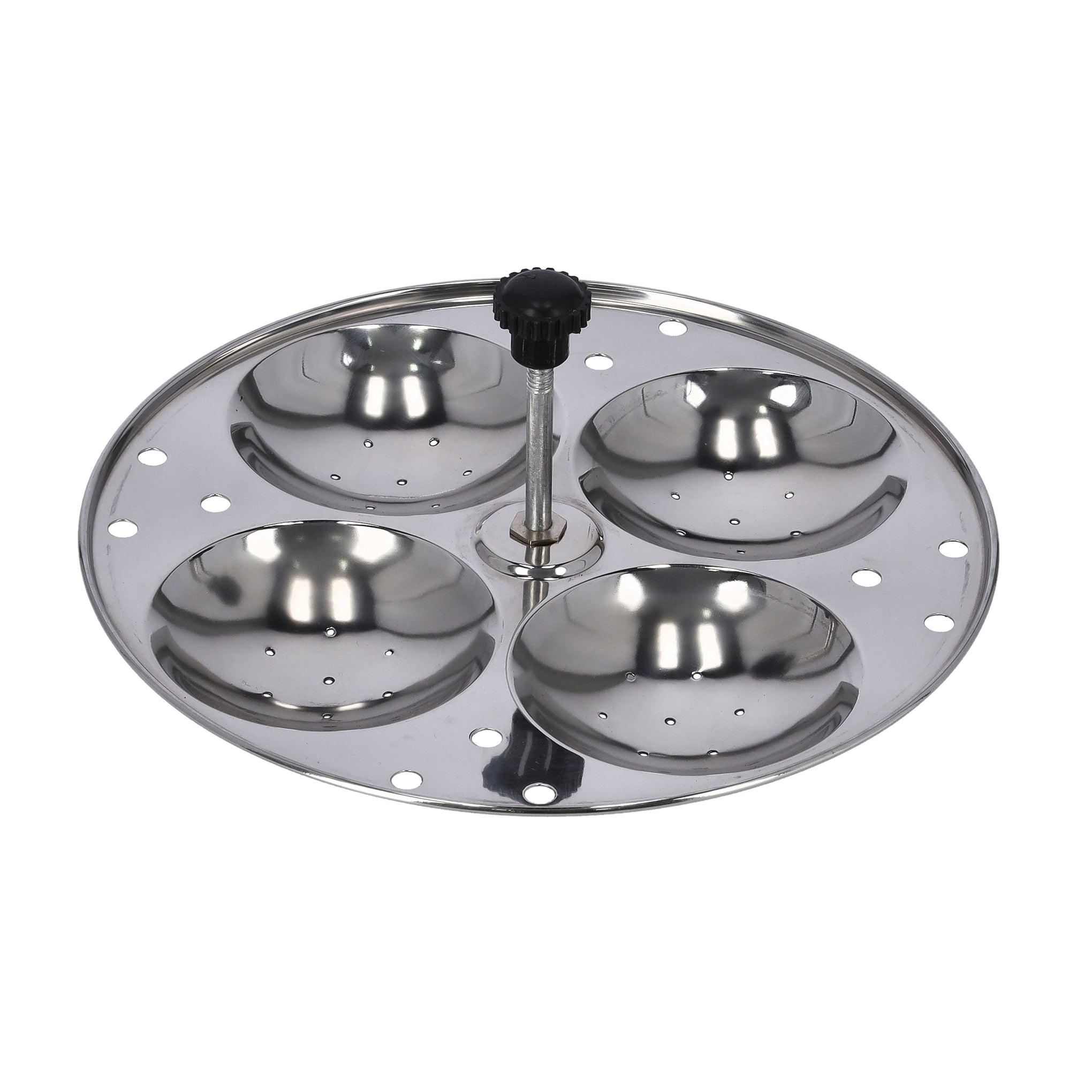 Stainless Steel Idly Stand, 3 Racks Makes 12 Idlis With Mini Hole Mechanism, 20.7 X 9.5 X 20.7 Cm, Made In India Silver 20.7cm