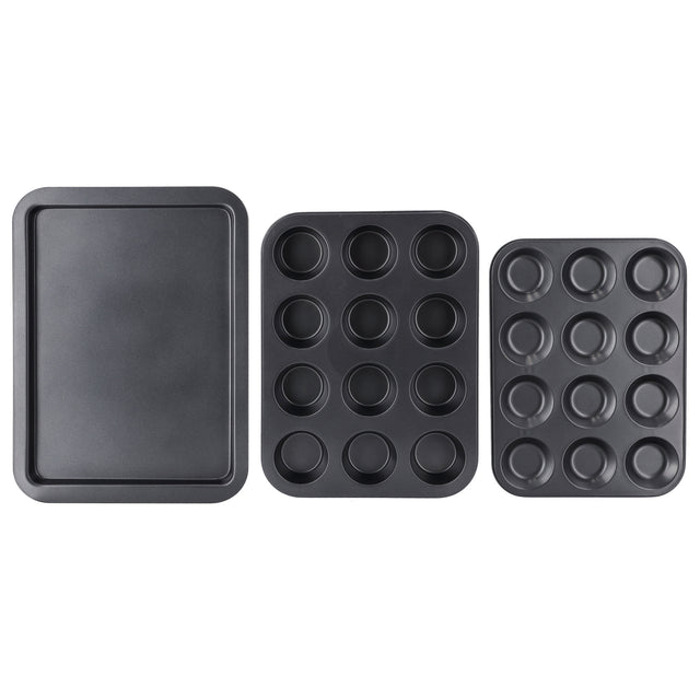 3-Piece Baking Set Black 38.3cm