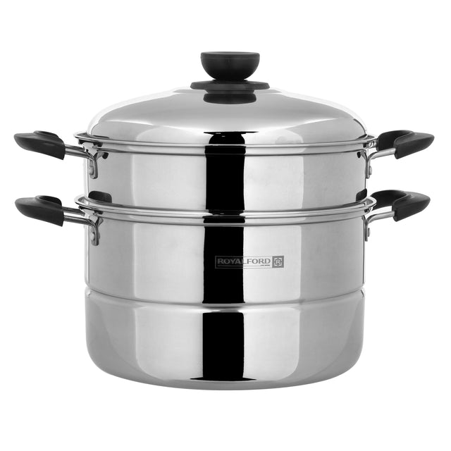 Double Layer Stainless Steel Steamer Silver 7.3Liters
