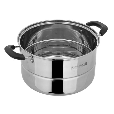 Double Layer Stainless Steel Steamer Silver 7.3Liters