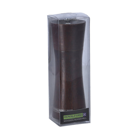 Wooden Pepper Mill With Ceramic Grinder Dark Brown 5.5x5.5x16.5cm