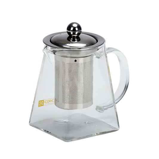 550 ML Glass Tea Pot - Stainless Steel Lid & Strainer, Dishwasher Safe, Heat Resistant, Elegant Design - for A Delicious Cup of Coffee/Tea