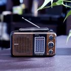 Geepas Rechargeable Radio - BT/USB/SD /MP3 Music Player | Bluetooth Speaker | Lightweight FM Radio, 8 Band Radio | Stylish Retro Design | 2 Year warranty