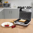 Geepas 2 Slice Sandwich Toaster | Non-Stick Plates Grill Maker & Griddle Toasty Maker | Stainless Steel Panini Press, Cord-Warp for Storage | Ideal for Breakfast | 700W | 2 Year Warranty
