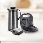 Geepas GVF5258 1.0 L Vacuum Flask GVF5258 - Portable Powerful 2 Slice Grill Maker with Non-Stick Plates GSM6002