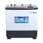 Geepas 8.0 kg Twin Tub Semi-Automatic Washing Machine- GSWM18047/ Equipped with Strong Pulsator and Air Dry Spinning Function/ Efficient Performance and Classic Design/ Perfect for Home, Apartments, etc./ White, 1 Year Warranty