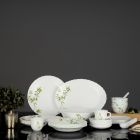 Royalford RF10678 44 Pcs Opalware Dinner Set, Orange Blossom, RF10678 | Elegant Floral Design | Dishwasher safe | Freezer Safe | Opal Dishes Sets Service for 6