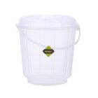 Transparent Bucket with Lid, 22L Plastic Bucket RF10695 | Comfortable Handle for Easy Grip | Multifunctional | Ideal for Home, Garden, DIY Bucket | Leakproof Bucket with Lid