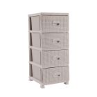 Royalford 4 Tier Rattan Storage Cabinet