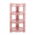 Royalford 4-Layer Corner Rack- RF10880| Multi-Purpose Storage Rack Perfect for Home, Kitchen, Bathroom, Office| Ideal Organizer for Fruits, Vegetables, Containers, Toiletries, Dcor| Strong and Durable Plastic Corner Shelf| Pink