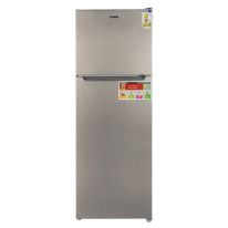 Geepas Double Door No-Frost Refrigerator- GRF4122SSXN 348L | 12.3Cu.Ft| Multi-Airflow, Low Voltage, Low Noise| Quick Cooling with Separate Temperature Controls| Bottle Holder, Chiller Shelves