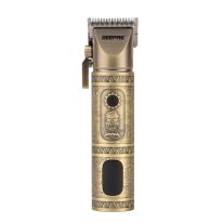 Geepas Professional Hair Clipper- GTR56030| Hair and Beard Clipper with High Capacity Li-ion Battery and Fast Charging, Operating Time: 200 Minutes| 6 Separate Comb Attachments and 1 Protection Cap| LED Display