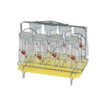 Royalford RF1155GH8 Stainless Steel 8 Glass Stand Holder with Drainer - Glass Drainer Storage Drying Rack - Glass Holder Rack - Drying Holds 8 Cups - Ideal for Storing/Draining/Drying Cups, Mugs, Glasses